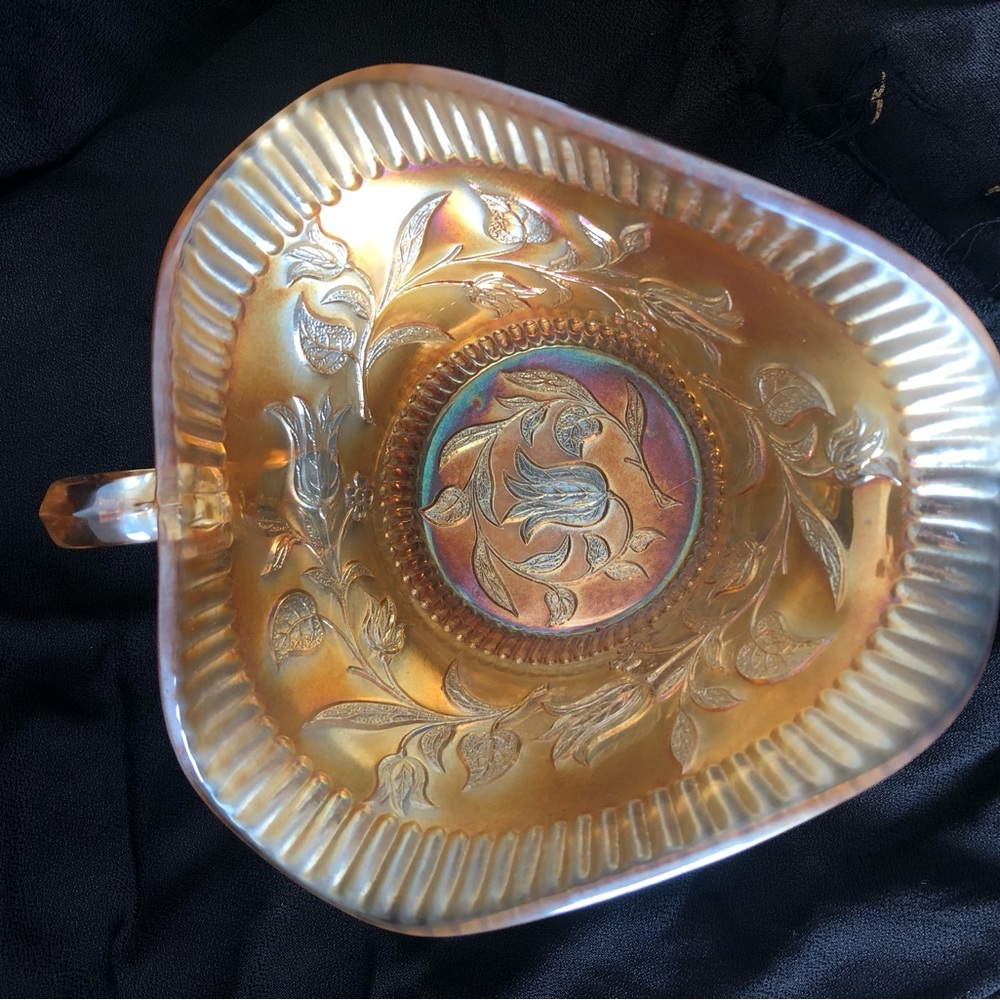 Carnival glass Dugan marigold windflower nappy - Picture 6 of 8